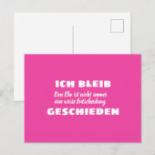 Ik blijf gescheiden briefkaart (Voorkant / Achterkant)