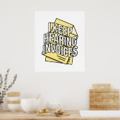 Ik blijf het Horen de Boekhouder van de Rekening v Poster (Keuken)