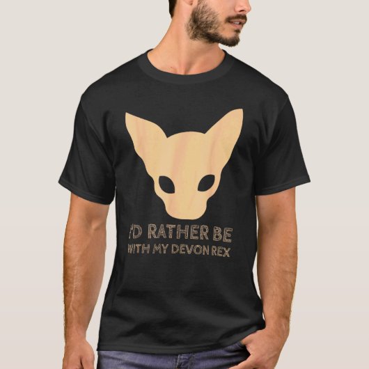 Ik blijf liever bij mijn Devon Rex kat T-shirt (Voorkant)