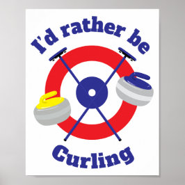 Ik blijf liever curling poster