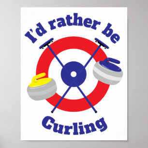 Ik blijf liever curling poster