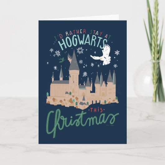 Ik blijf liever met Kerstmis in Zweinstein Feestdagen Kaart (Voorkant)