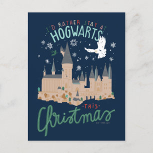 Ik blijf liever met Kerstmis op Zweinstein Feestdagenkaart