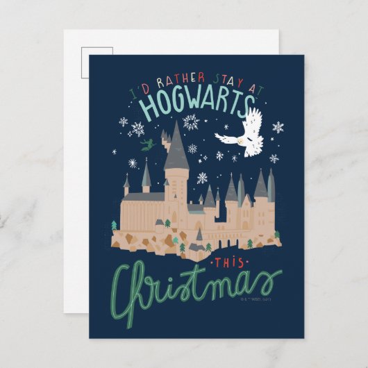 Ik blijf liever met Kerstmis op Zweinstein Feestdagenkaart (Voorkant / Achterkant)