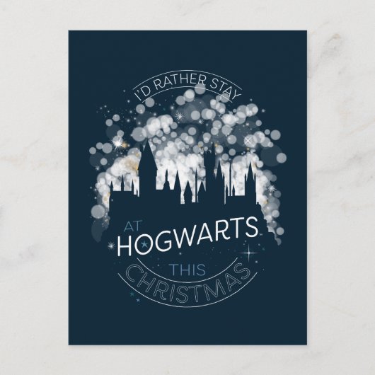 Ik blijf liever op HOGWARTS™ Magische Lichten Kuns Feestdagenkaart (Voorkant)