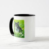 Ik blijf liever thuis met mijn kat mok (Voorkant links)