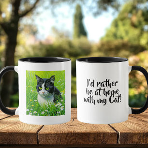 Ik blijf liever thuis met mijn kat mok