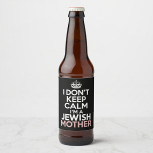 Ik blijf niet kalm, ik ben een joodse moeder Hanuk Bier Etiket