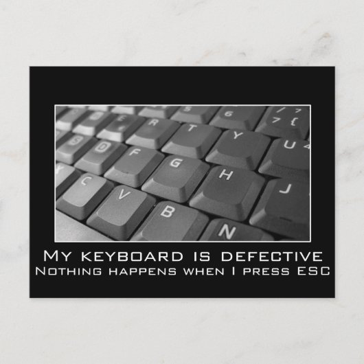 Ik blijf op ontsnapping drukken, maar ik zit hier  briefkaart (Voorkant)