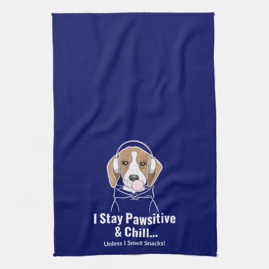 Ik blijf passief en chill Beagle Funny Dog Theedoek (Verticaal)