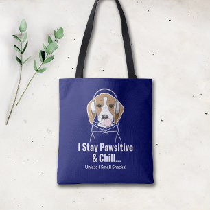 Ik blijf passief en chill Beagle Funny Dog Tote Bag