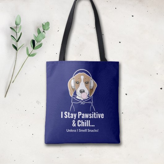 Ik blijf passief en chill Beagle Funny Dog Tote Bag