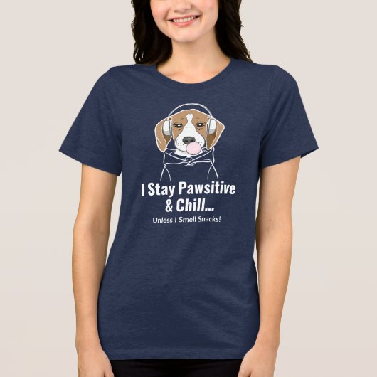 Ik blijf passief en chill Beagle Funny Dog Tri-Blend Shirt (Voorkant)