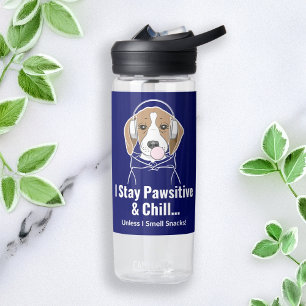 Ik blijf passief en chill Beagle Funny Dog Waterfles