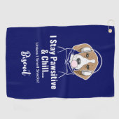 Ik blijf passief en kil hond grappige beagle golfhanddoek (Horizontaal)