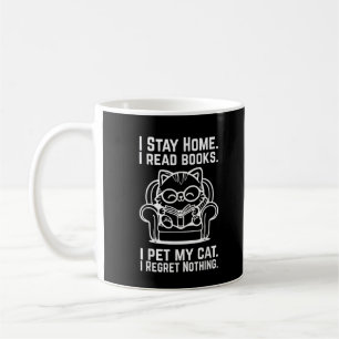 Ik Blijf Thuis Ik Lees Boeken Ik Aai Mijn Kat Grap Koffiemok