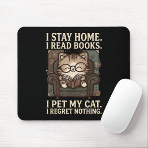 Ik Blijf Thuis Ik Lees Boeken Ik Aai Mijn Kat Grap Muismat