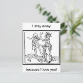 Ik blijf weg omdat ik van je hou briefkaart (Staand voorkant)