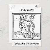Ik blijf weg omdat ik van je hou briefkaart (Voorkant / Achterkant)