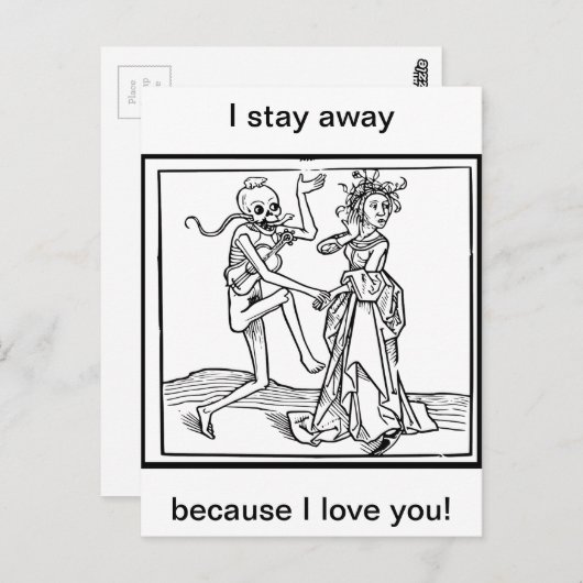 Ik blijf weg omdat ik van je hou briefkaart (Voorkant / Achterkant)