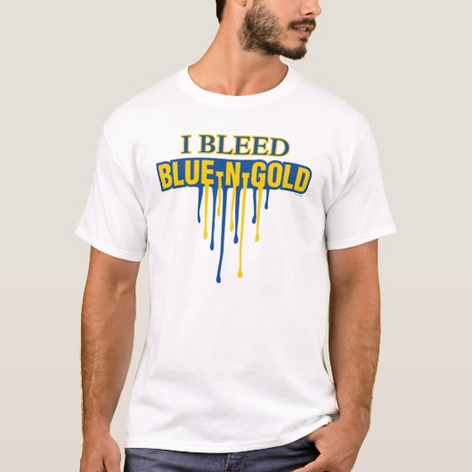 Ik Bloed Blauw en Goud T-shirt (Voorkant)