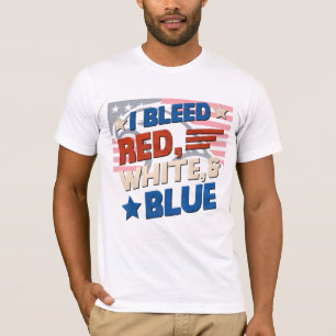 Ik Bloed Rood, Wit & Blauw – Patriottisch USA T-sh T-shirt