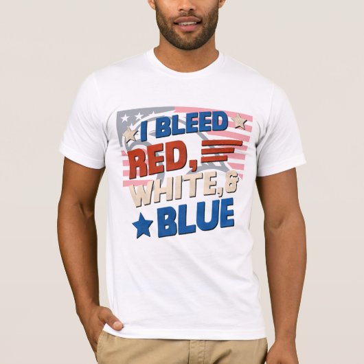 Ik Bloed Rood, Wit & Blauw – Patriottisch USA T-sh T-shirt (Voorkant)