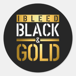 Ik bloed zwart goud donker ronde sticker