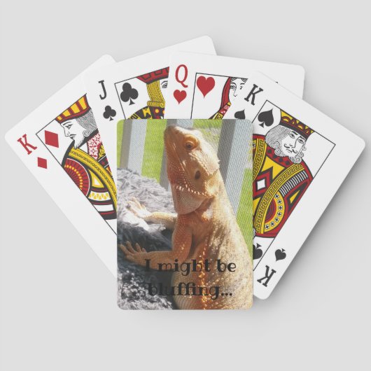 Ik bluf misschien Funny Bearded Dragon Print Pokerkaarten (Achterkant)