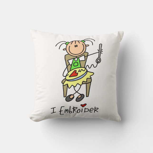 Ik Borduur Stokfiguur Kussen (Voorkant)