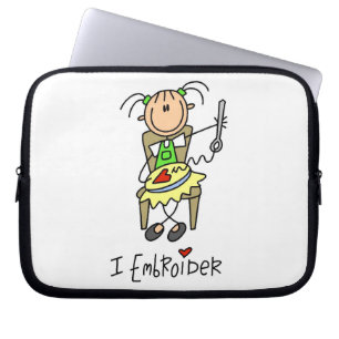 Ik Borduur Stokfiguur Laptop Sleeve