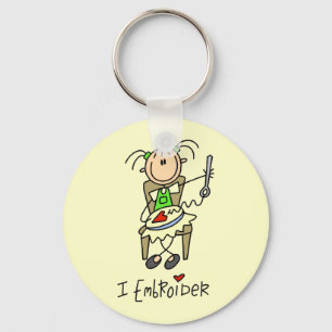 Ik Borduur Stokfiguurtjes Sleutelhanger