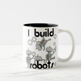 Ik bouw robots tweekleurige koffiemok