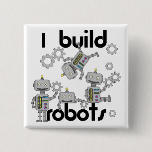 Ik bouw robots vierkante button 5,1 cm