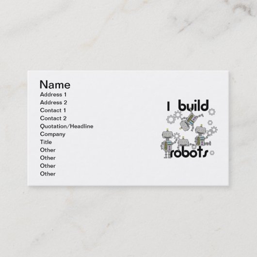 Ik bouw robots visitekaartje (Voorkant)