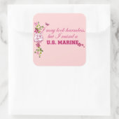 Ik bracht een marinier op vierkante sticker (Tas)