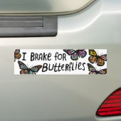 IK BRAK VOOR BOTERFLIES-Waterverf Bumpersticker (Op auto)