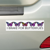 IK BRAK VOOR BOTERFLIES-Waterverf Bumpersticker (Op auto)