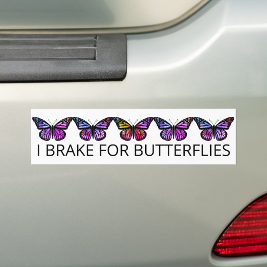 IK BRAK VOOR BOTERFLIES-Waterverf Bumpersticker (Op auto)