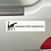 IK BRAK VOOR GIRAFFES BUMPERSTICKER (Op auto)