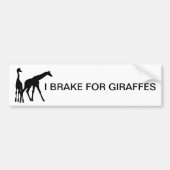 IK BRAK VOOR GIRAFFES BUMPERSTICKER (Voorkant)