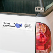 IK BRAK VOOR RHINOS... BUMPERSTICKER (Op Truck)
