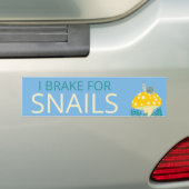 IK BRAK VOOR SNAILS Kute paddenstoel Bumpersticker (Op auto)