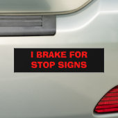 IK BRAK VOOR STOPBEVEILIGINGEN BUMPERSTICKER (Op auto)
