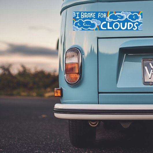 IK BRAKE VOOR CLOUDS regenboogcumulatie schattig Bumpersticker