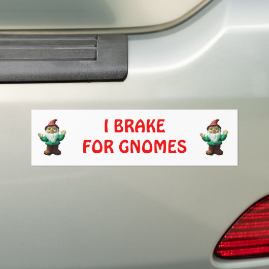 IK BRAKE VOOR GNOMEN (RED) BUMPERSTICKER (Op auto)
