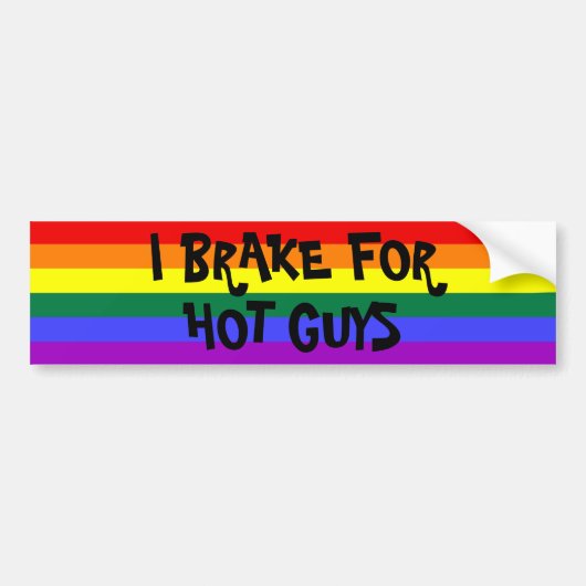 IK BRAKE VOOR HOT GUYS BUMPERSTICKER (Voorkant)