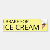IK BRAKE VOOR ICE CREAM Cute Ice Cream Cone Bumpersticker (Voorkant)
