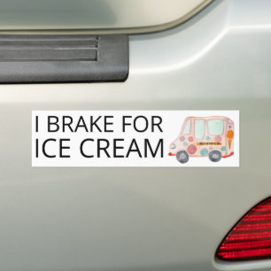 IK BRAKE VOOR ICE CREAM Cute Ice Cream Truck Bumpersticker