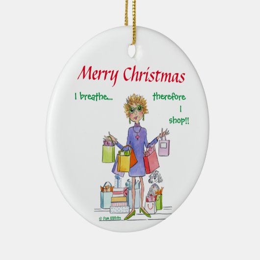 Ik Breathe dus ik ga schetsen van rijke dame Keramisch Ornament (Rechts)